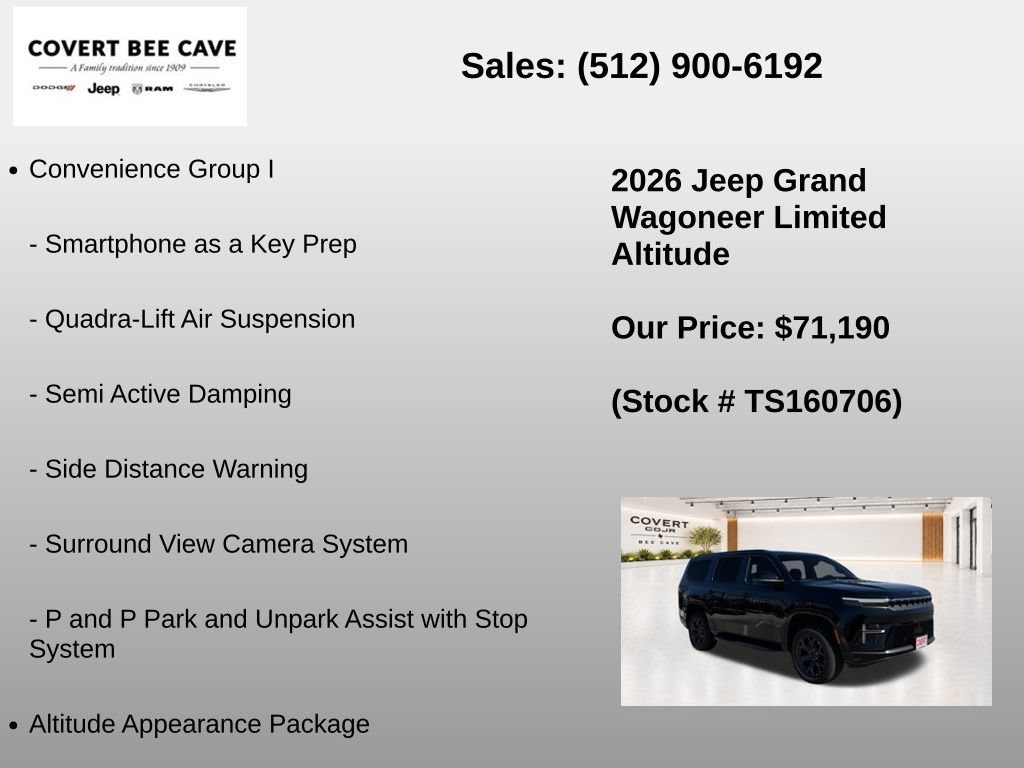 New 2026 Jeep Grand Wagoneer Limited w/ Convenience Group I AWD/4WD image 13