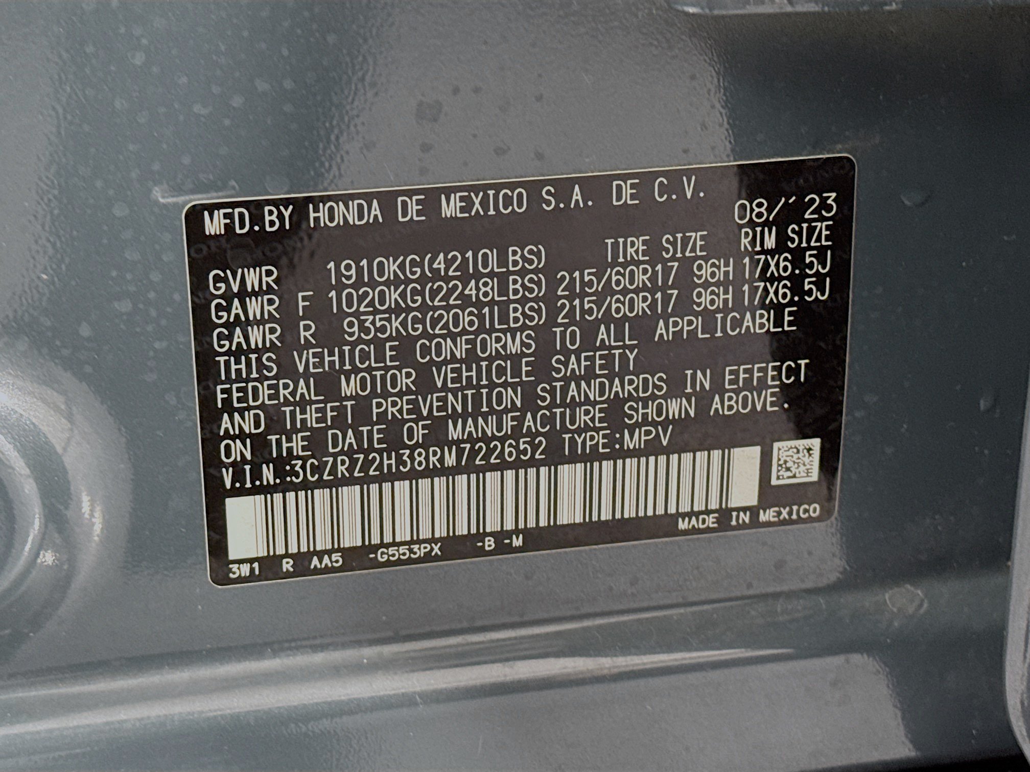 Certified 2024 Honda HR-V LX image 29