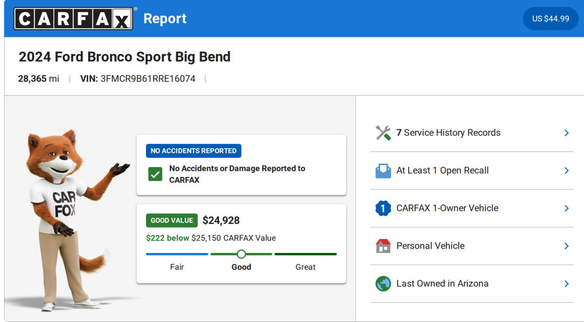 Used 2024 Ford Bronco Sport Big Bend w/ Convenience Package image 9