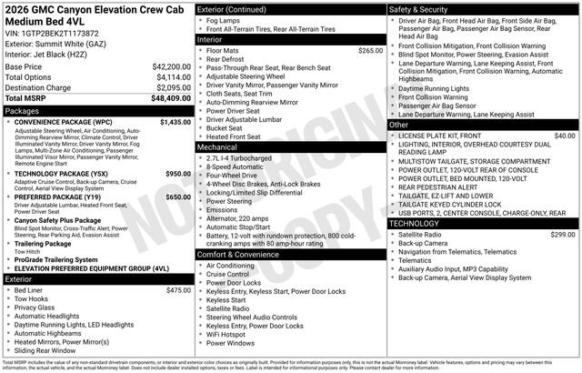 Certified 2026 GMC Canyon Elevation w/ Convenience Package AWD/4WD image 17