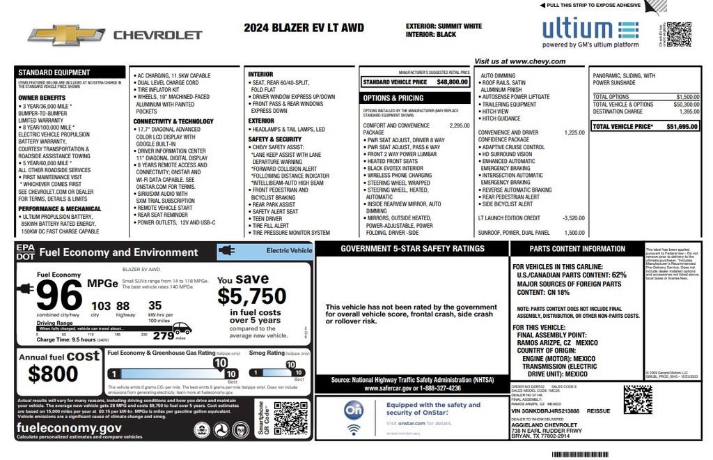 Used 2024 Chevrolet Blazer EV LT AWD/4WD image 3