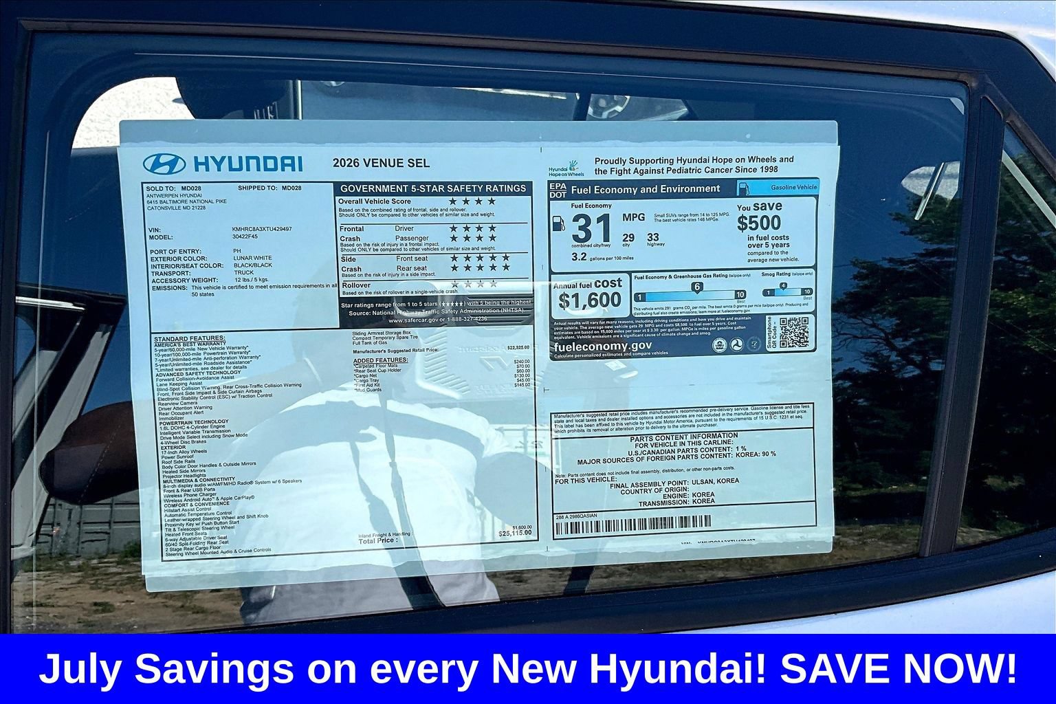 New 2026 Hyundai Venue SEL FWD image 15