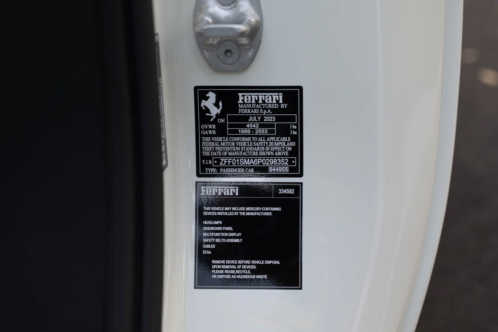 Used 2023 Ferrari 296 GTS Convertible 2D image 55