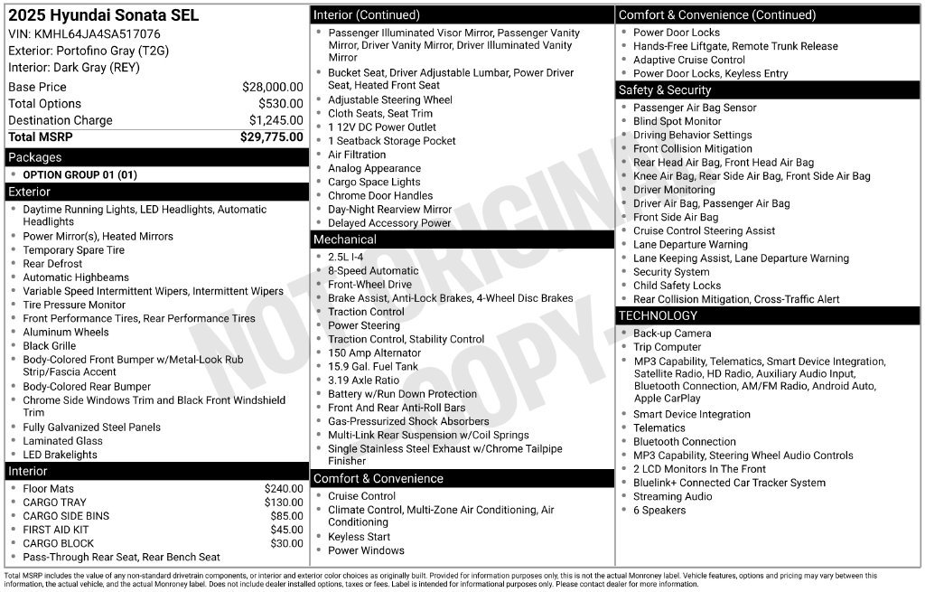 Certified 2025 Hyundai Sonata SEL FWD image 17