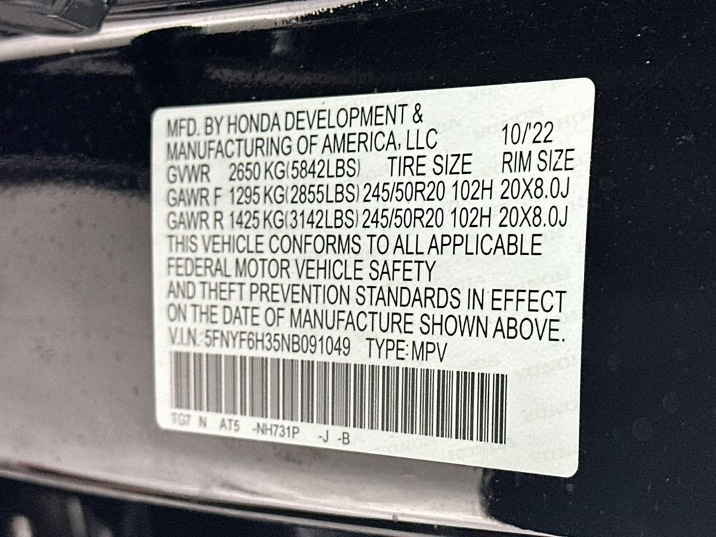 Used 2022 Honda Pilot Sport image 36