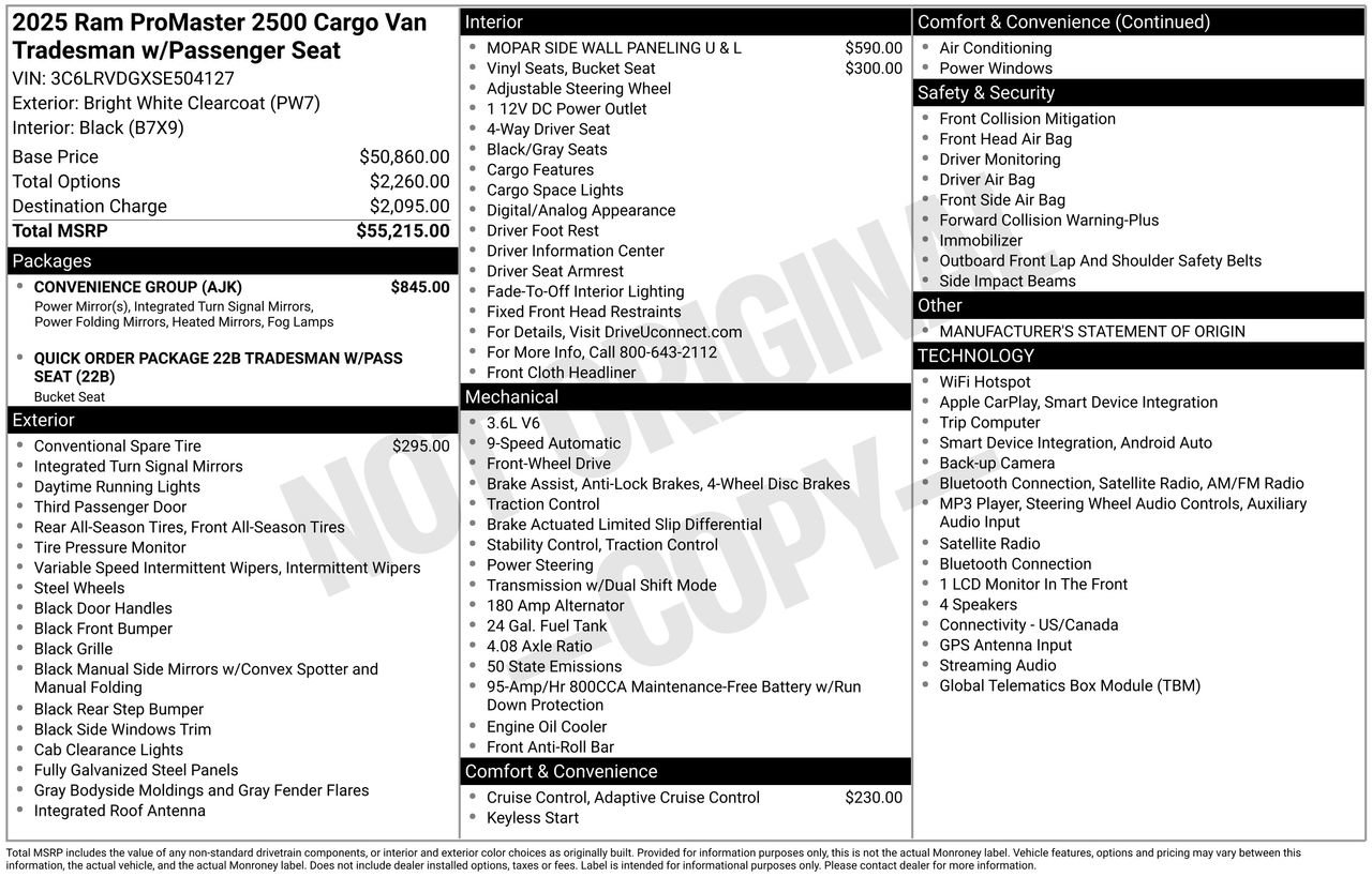 Used 2025 RAM ProMaster 2500 w/ Convenience Group FWD image 35