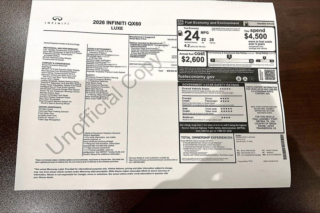 New 2026 INFINITI QX60 Luxe w/ Cargo Package FWD image 49