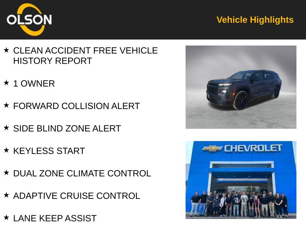 Used 2025 Chevrolet Traverse RS w/ LPO, Floor Liner Package image 2