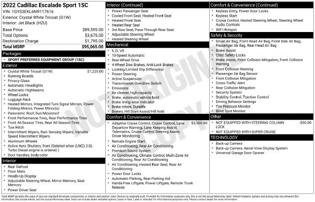 Certified 2022 Cadillac Escalade Sport RWD image 39