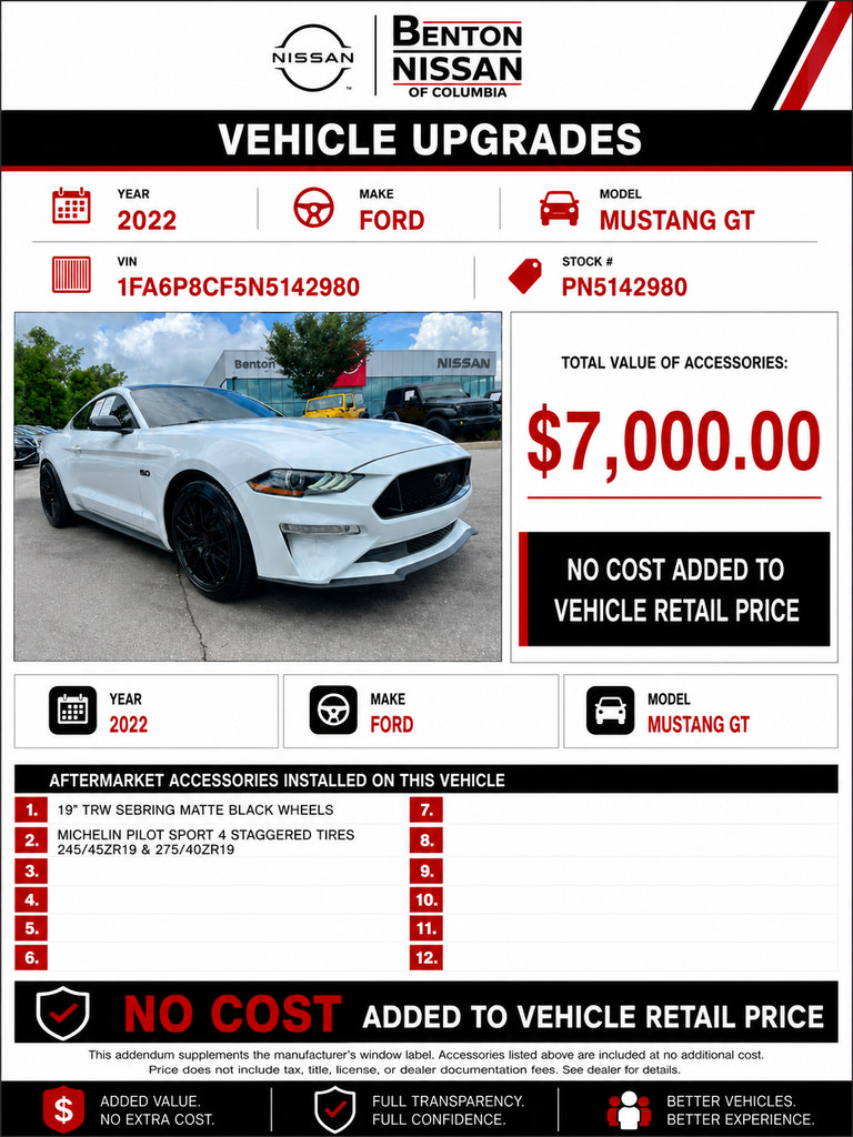 Used 2022 Ford Mustang GT Premium w/ Black Accent Package RWD image 2