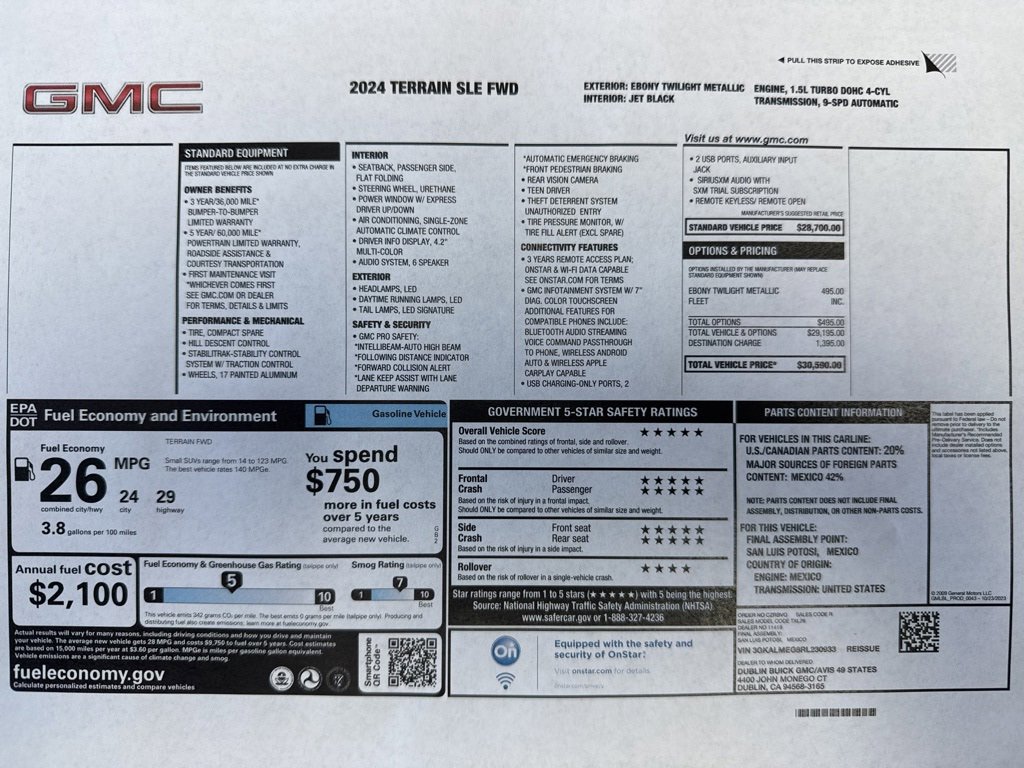 Used 2024 GMC Terrain SLE image 25