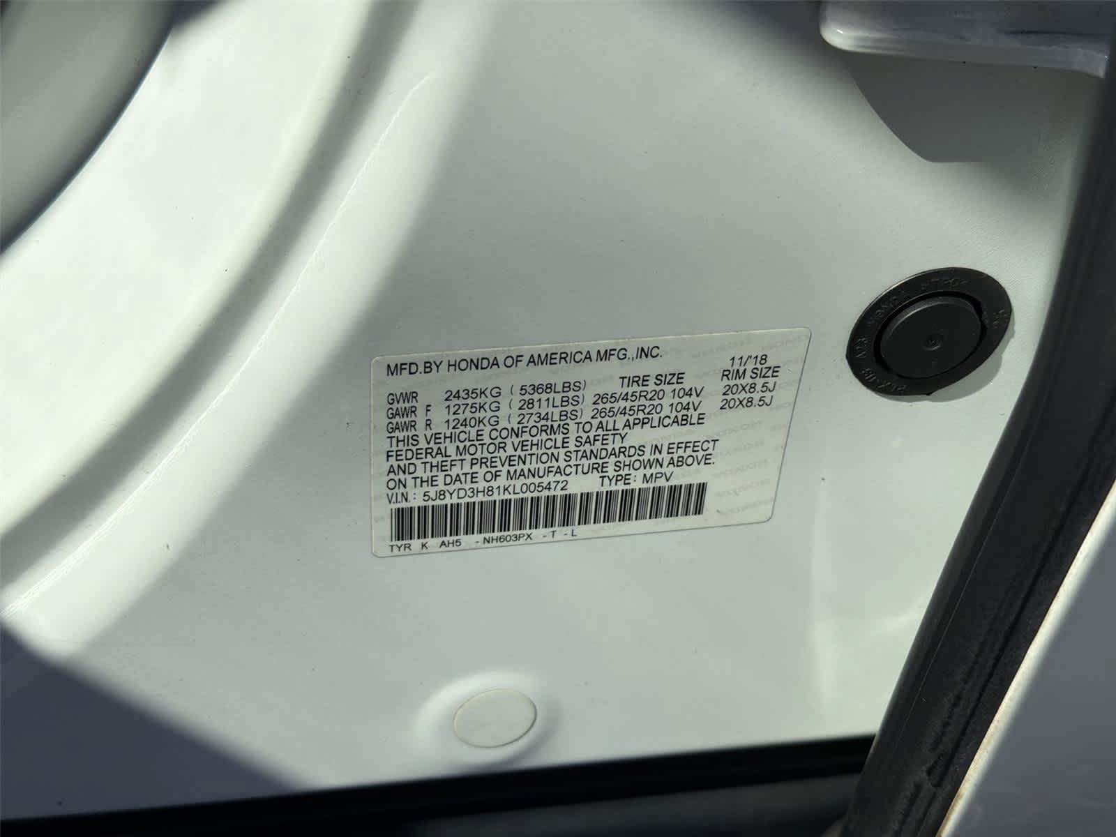 Used 2019 Acura MDX w/ Advance Package FWD image 23