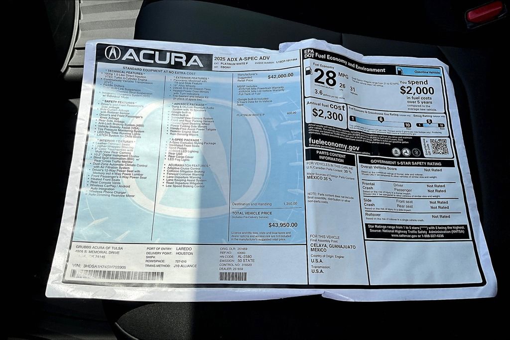 New 2025 Acura ADX A-Spec image 30