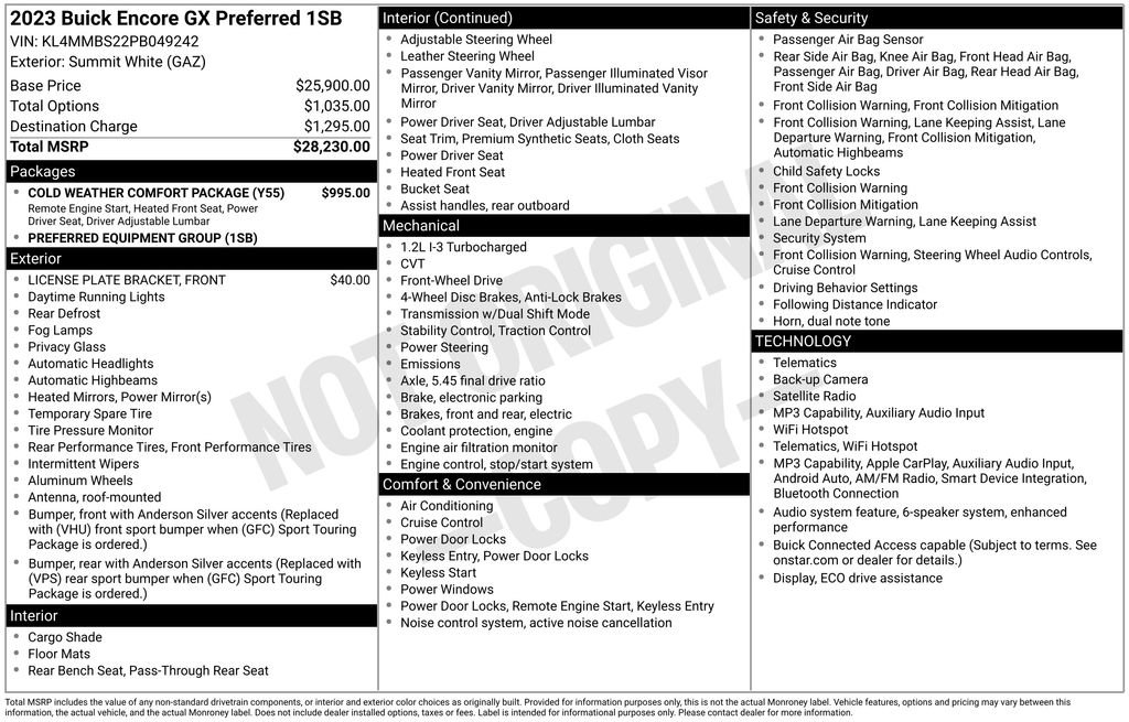 Certified 2023 Buick Encore GX Preferred w/ Cold Weather Comfort Package FWD image 33