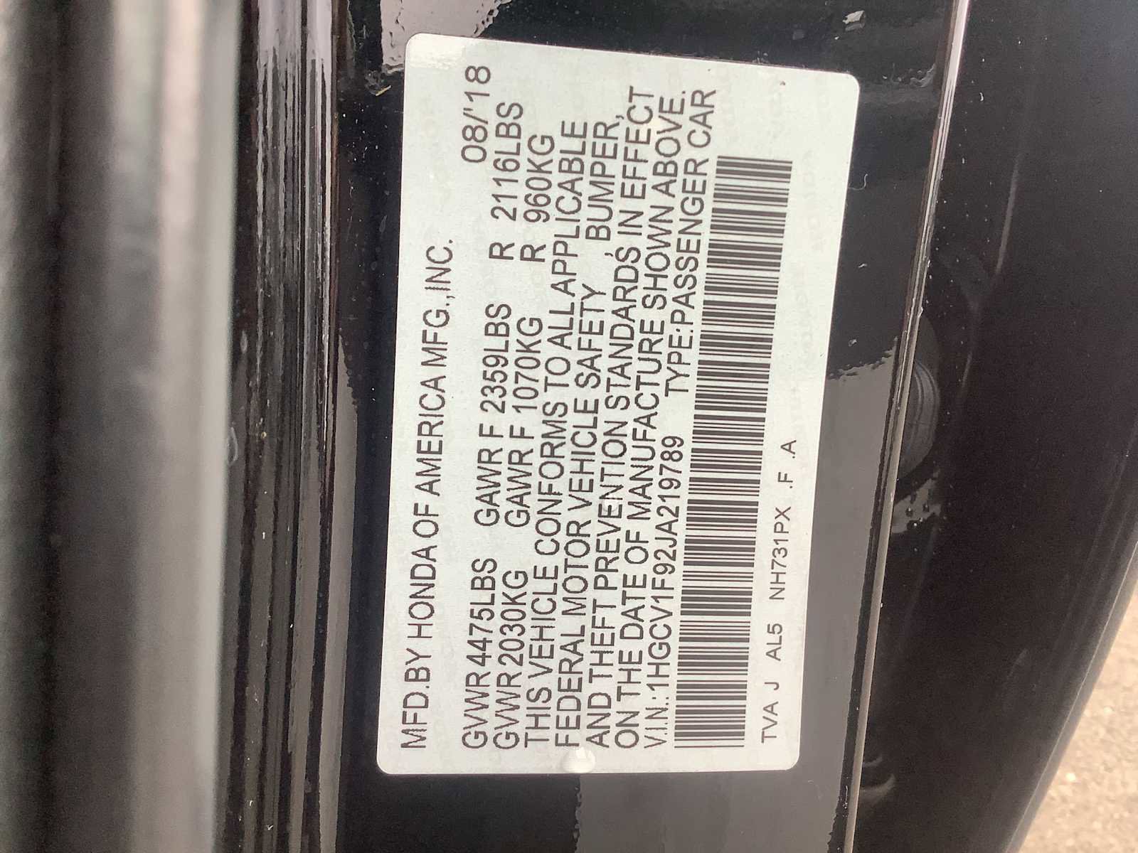 Certified 2018 Honda Accord Touring image 21