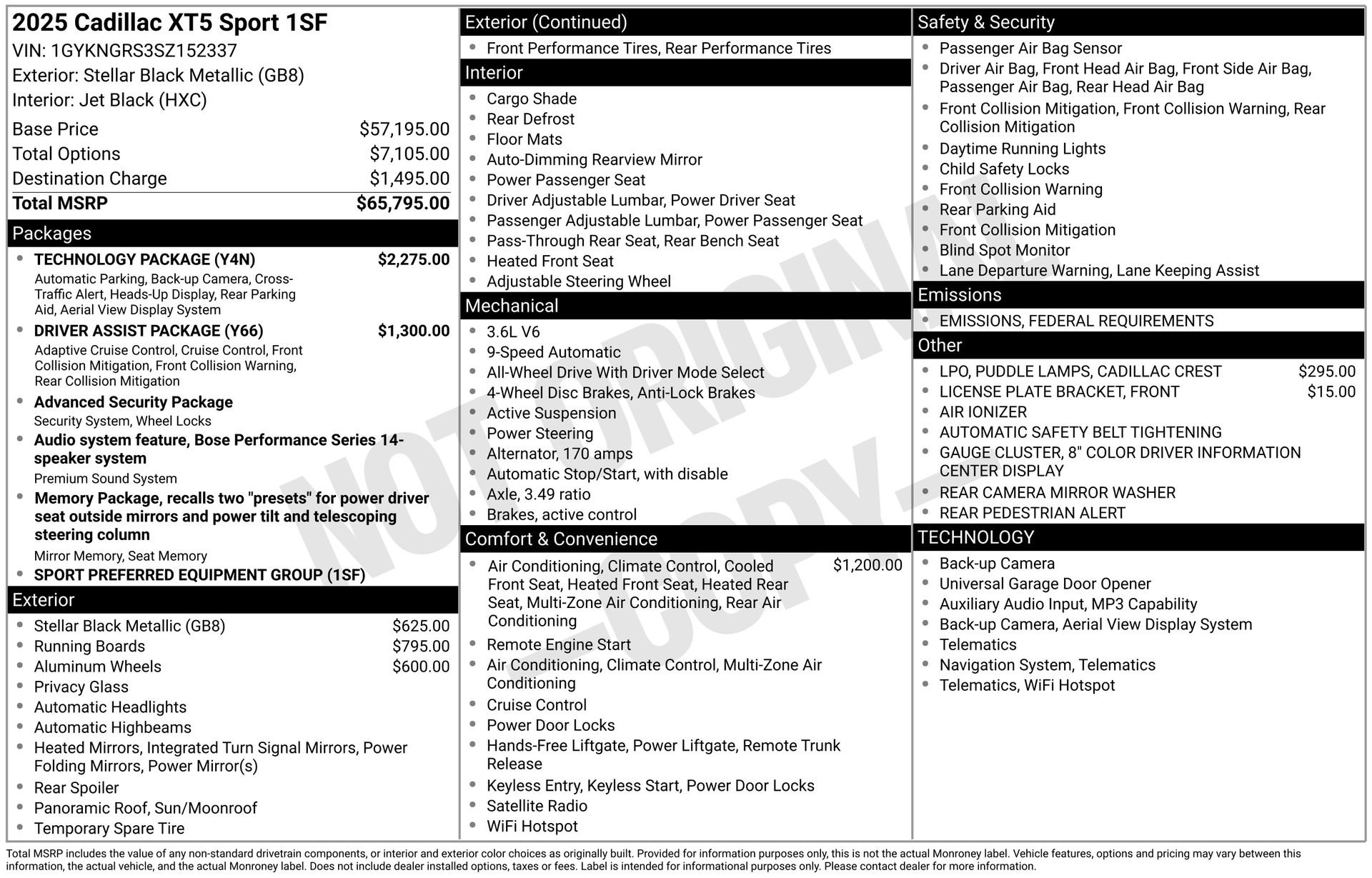 New 2025 Cadillac XT5 Sportv w/ Technology Package image 41