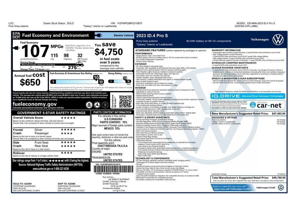 Used 2023 Volkswagen ID.4 Pro S RWD image 2