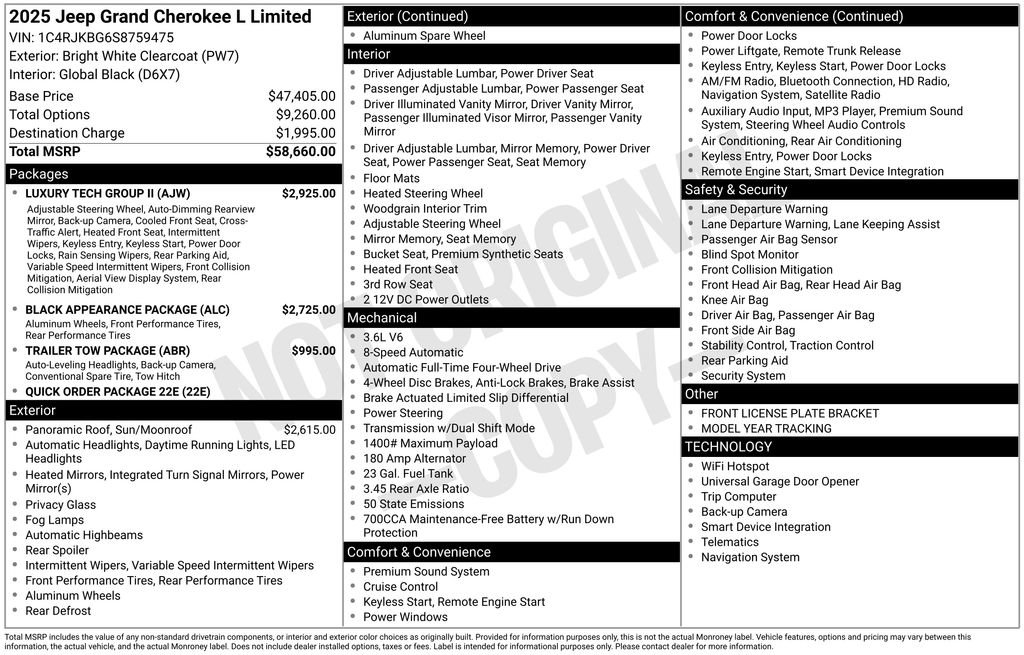 New 2025 Jeep Grand Cherokee L Limited w/ Luxury Tech Group II AWD/4WD image 36