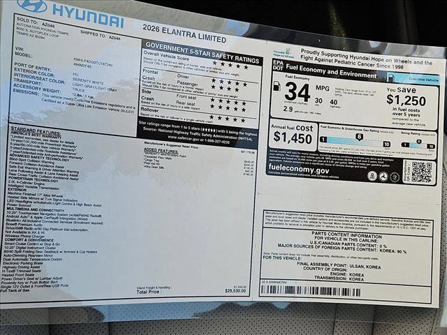 New 2026 Hyundai Elantra Limited image 18