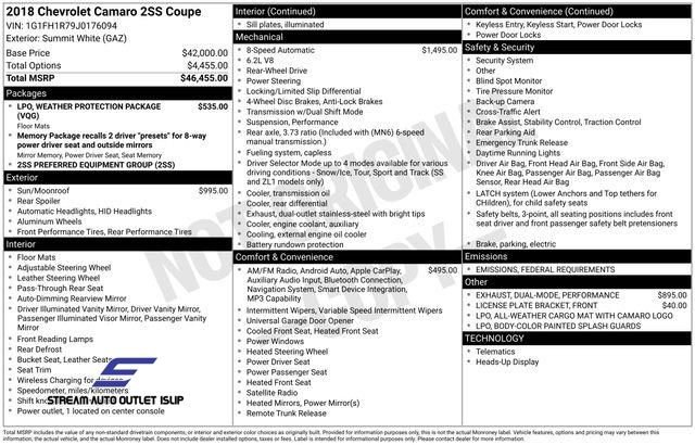 Used 2018 Chevrolet Camaro SS RWD image 40