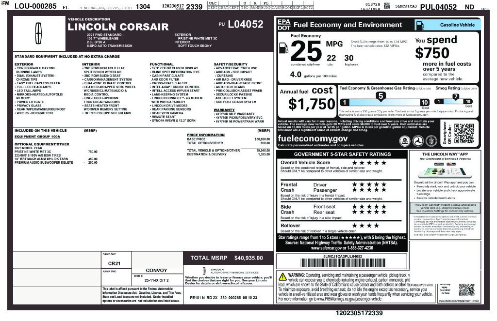 Used 2023 Lincoln Corsair FWD image 40