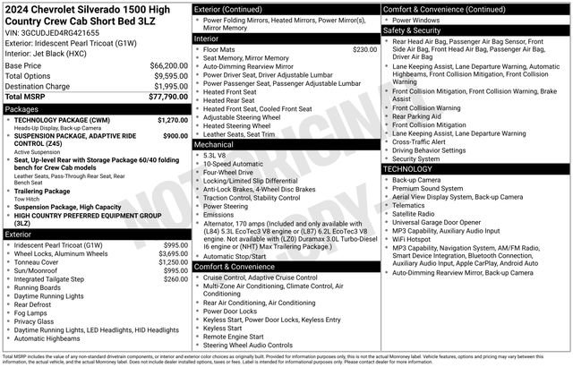 Used 2024 Chevrolet Silverado 1500 High Country w/ Technology Package AWD/4WD image 5