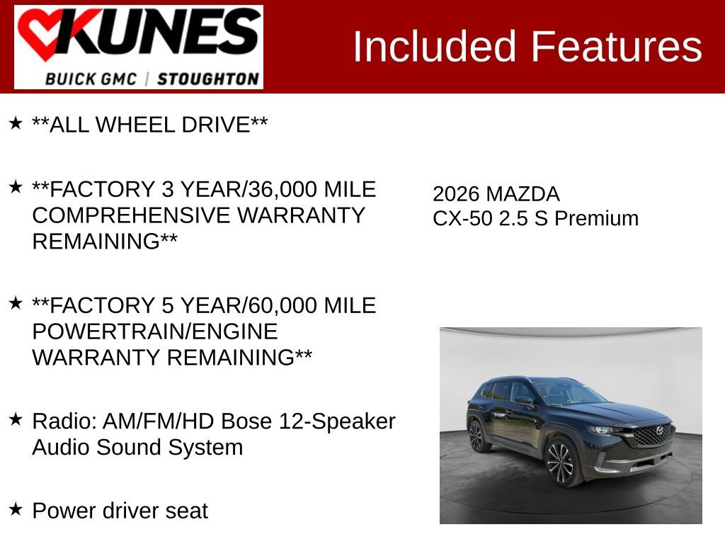 Used 2026 MAZDA CX-50 AWD 2.5 S w/ Premium Package image 3