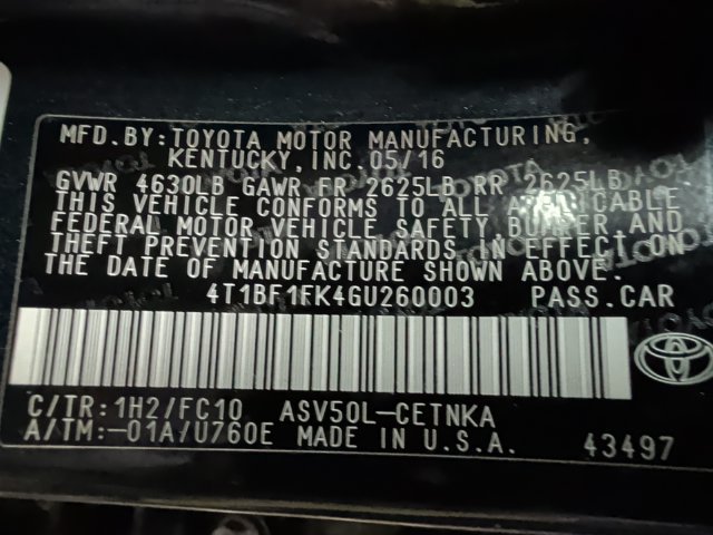 Used 2016 Toyota Camry LE w/ Protection Package (Q2) FWD image 25