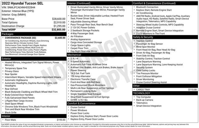 Used 2022 Hyundai Tucson SEL w/ Convenience Package AWD/4WD image 15