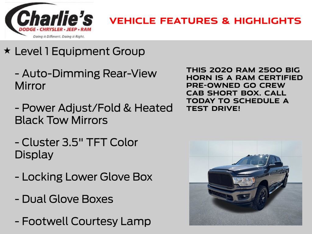 Certified 2020 RAM 2500 Big Horn w/ Level 1 Equipment Group image 13