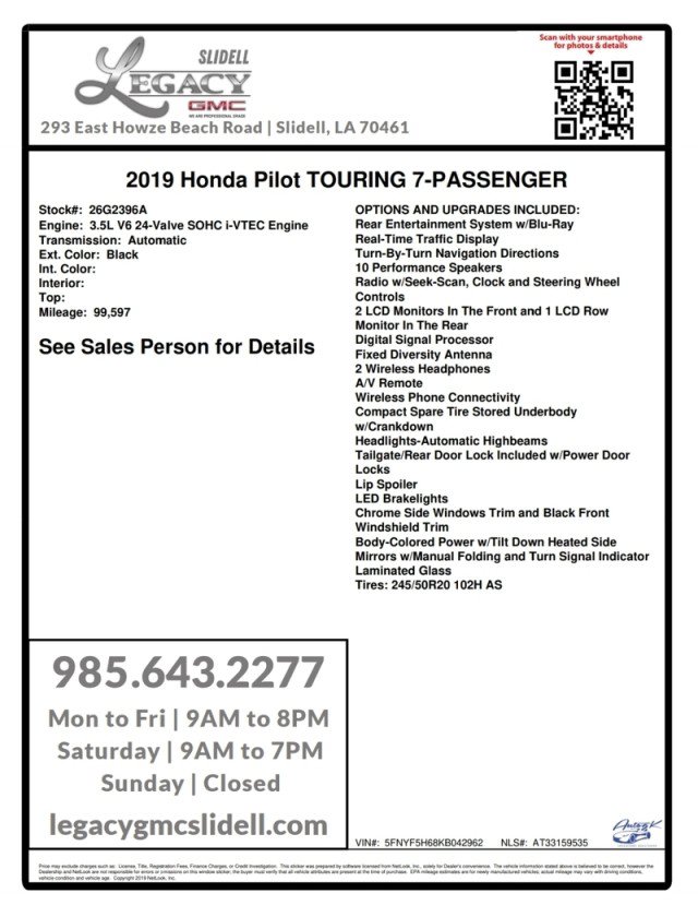 Used 2019 Honda Pilot Touring image 29