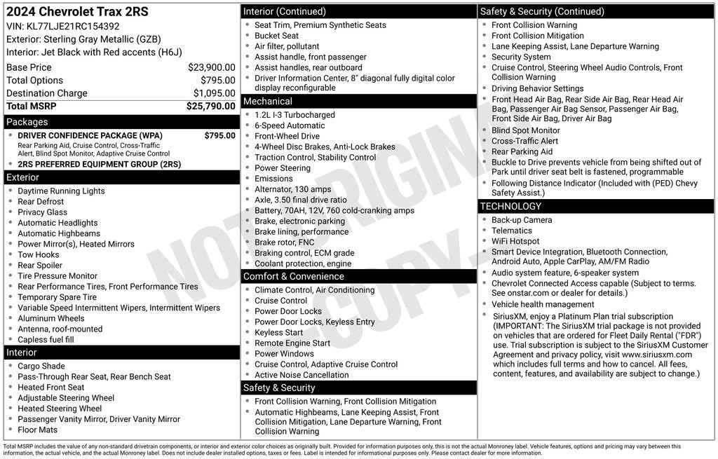 Certified 2024 Chevrolet Trax RS w/ Driver Confidence Package FWD image 6