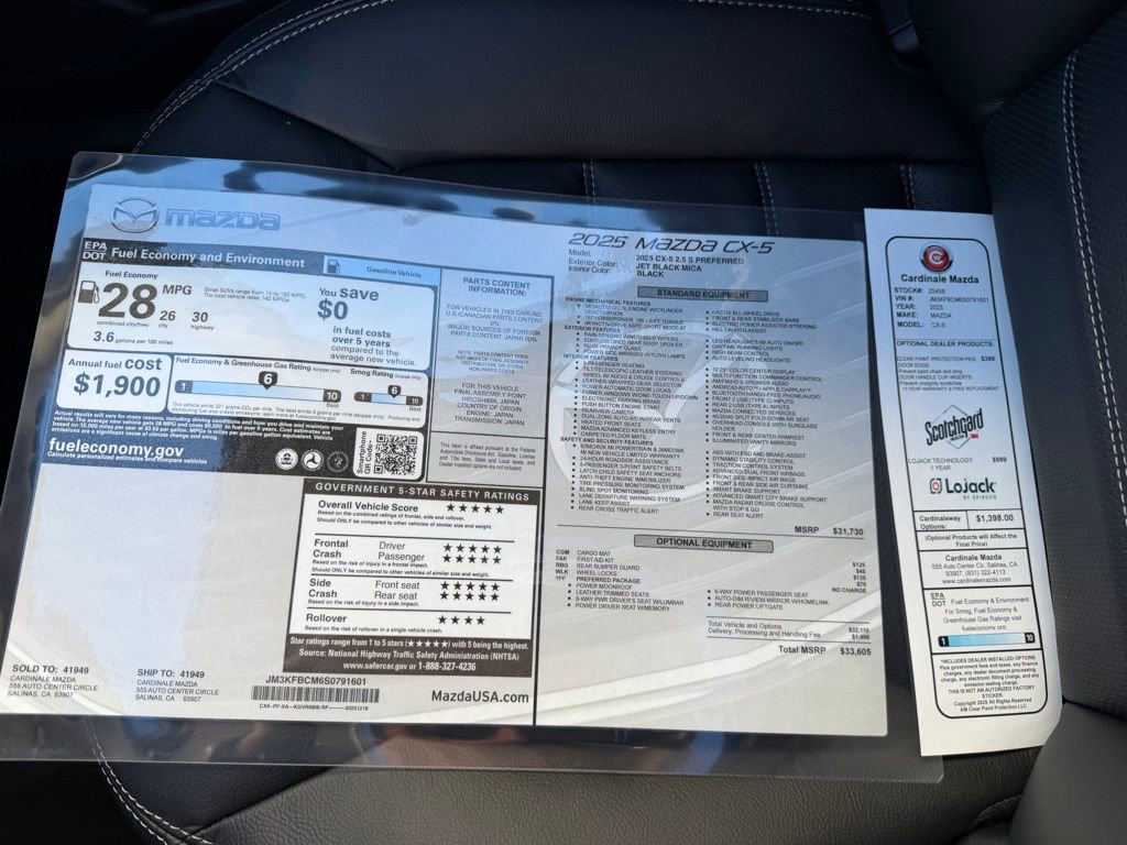 New 2025 MAZDA CX-5 AWD 2.5 S w/ Preferred Package image 35