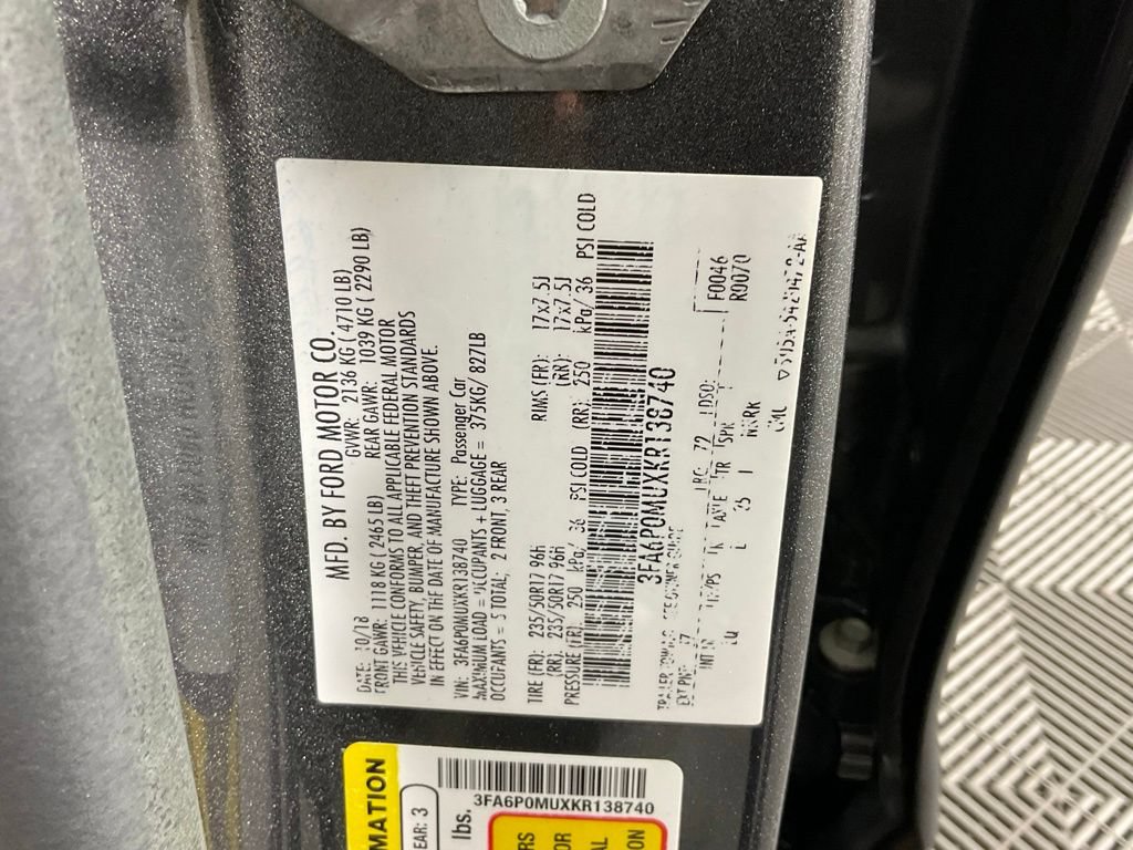 Certified 2019 Ford Fusion SEL FWD image 26
