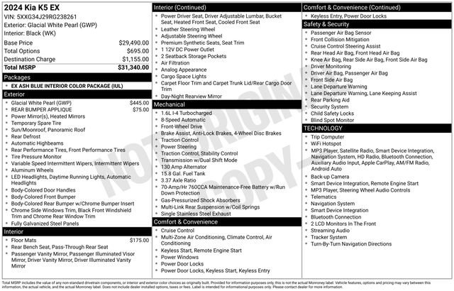 Used 2024 Kia K5 EX FWD image 27