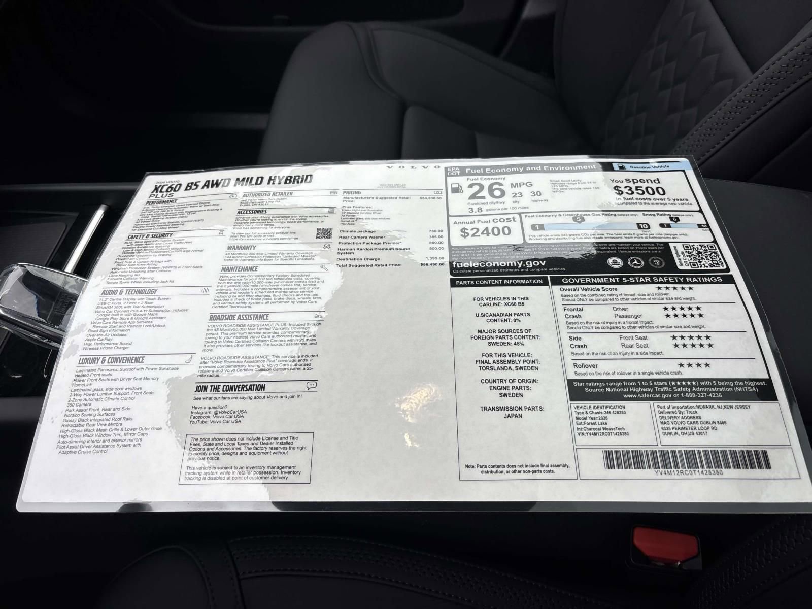 New 2026 Volvo XC60 B5 Plus w/ Protection Package Premier image 31