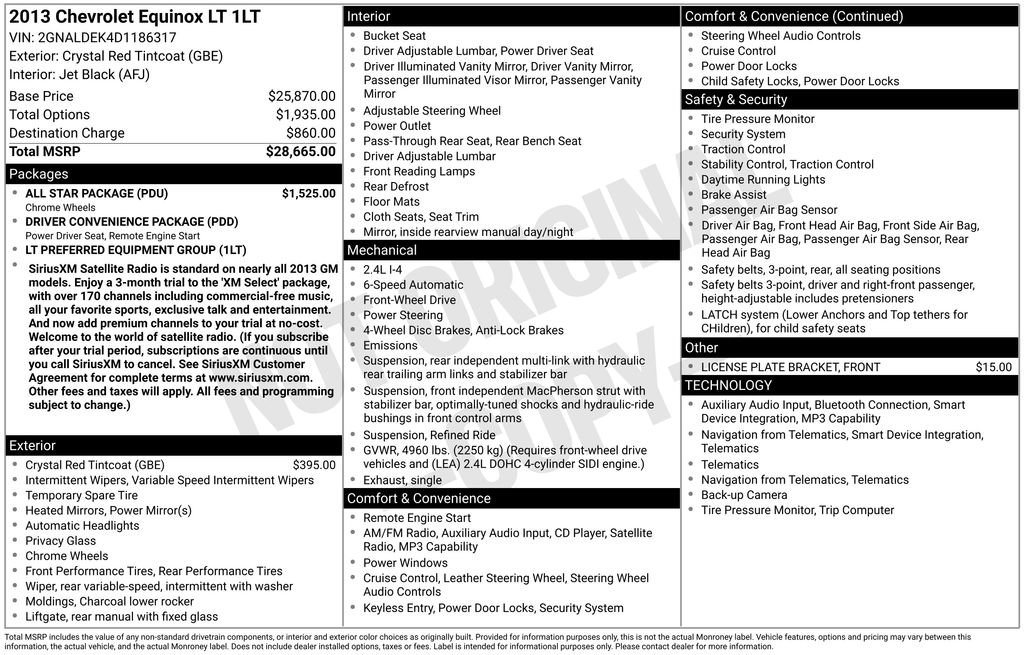 Used 2013 Chevrolet Equinox LT w/ All Star Package image 2