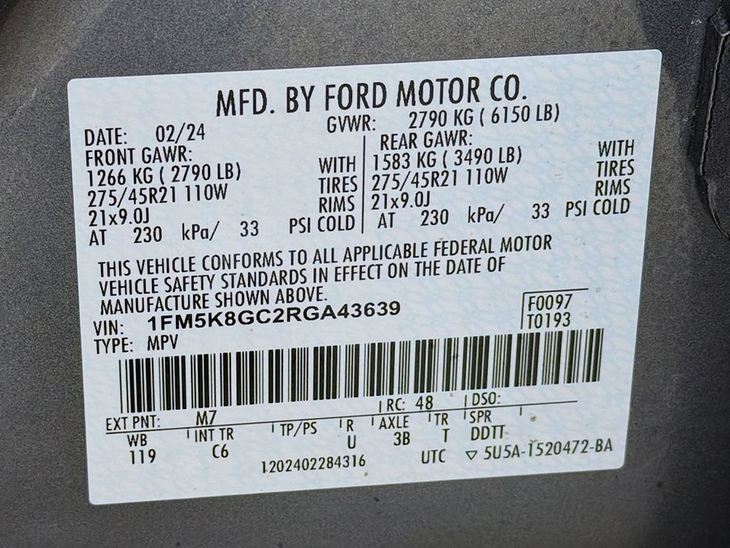Used 2024 Ford Explorer ST w/ Equipment Group 401A AWD/4WD image 47