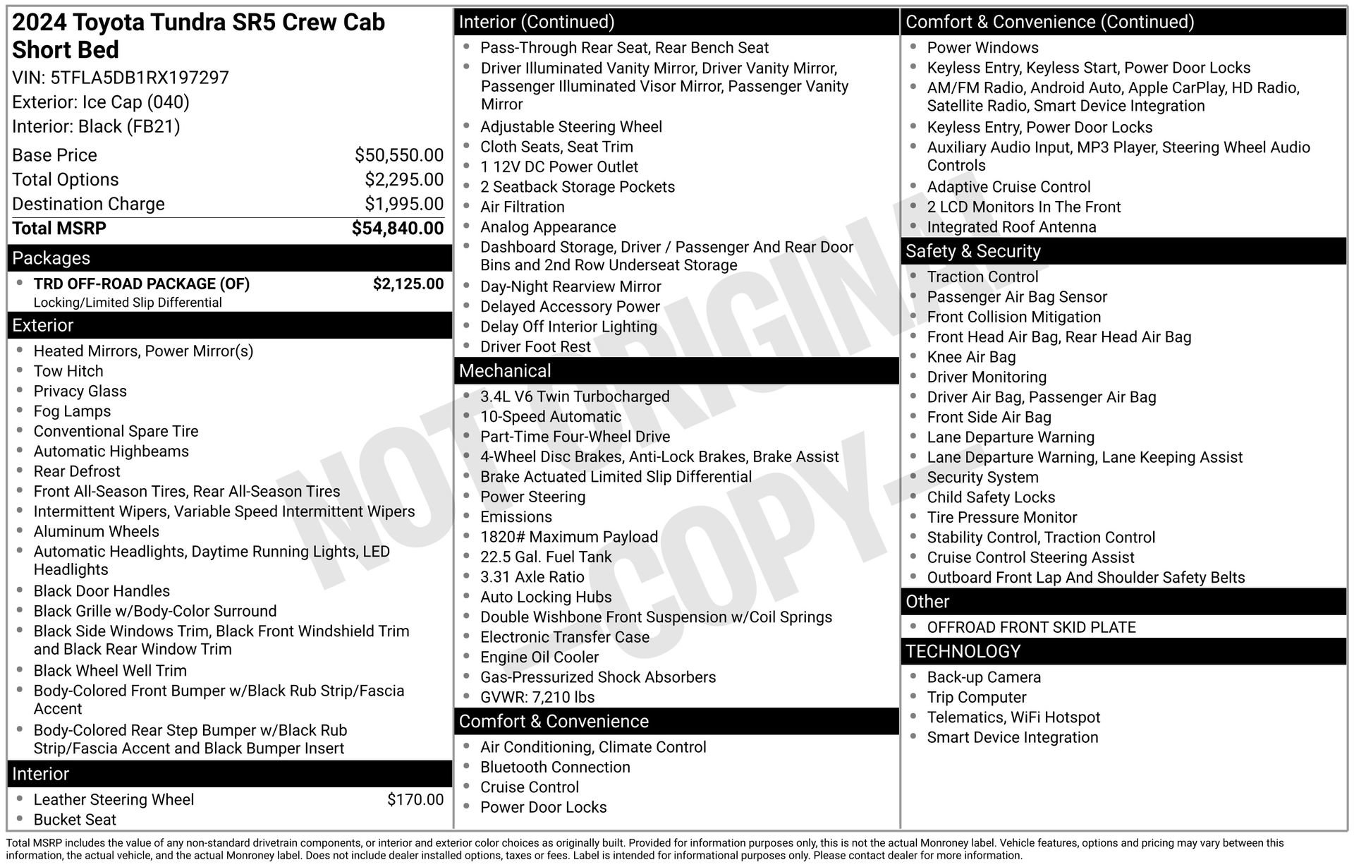 Used 2024 Toyota Tundra SR5 w/ TRD Off-Road Package image 43