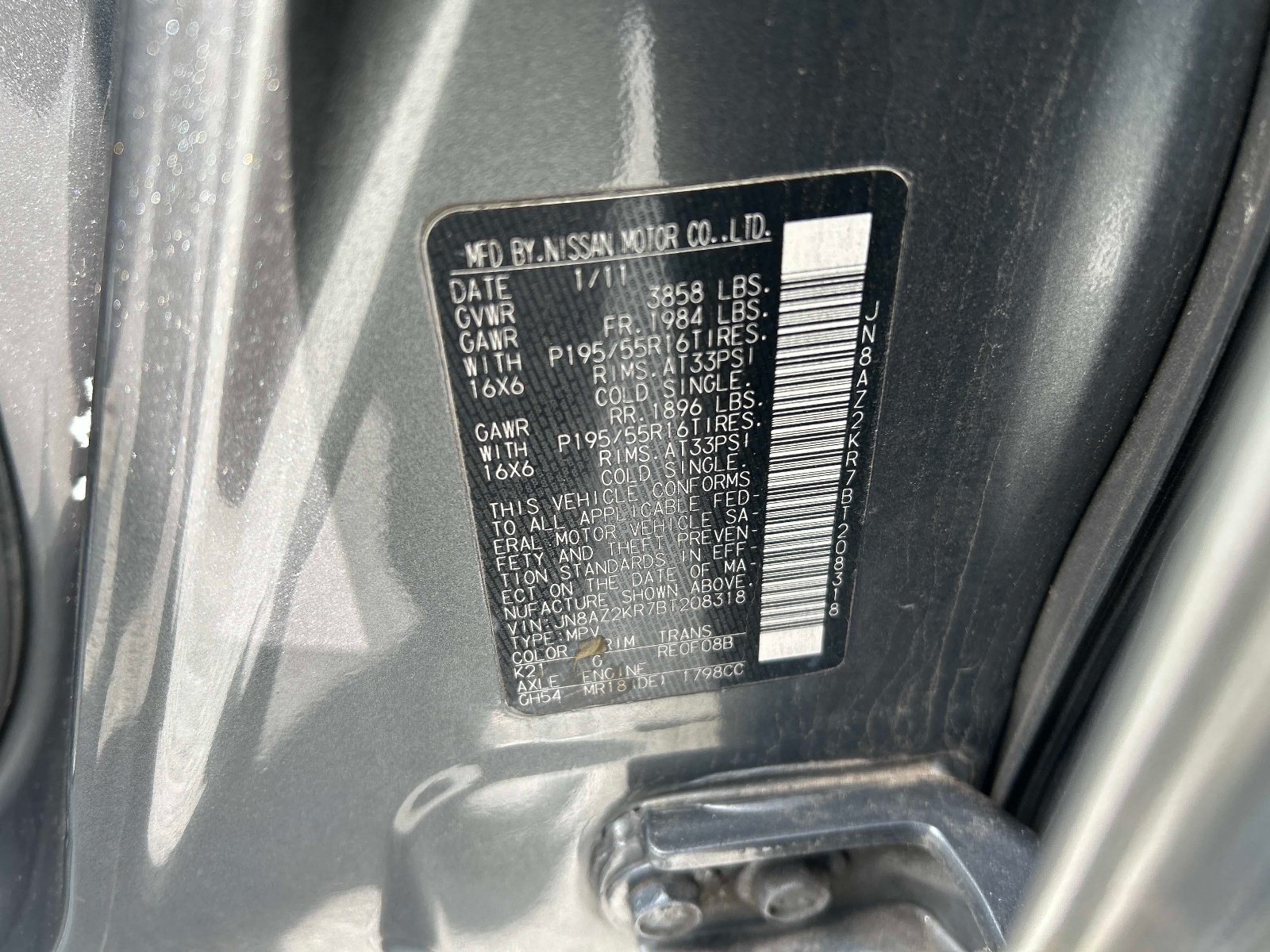 Used 2011 Nissan Cube 1.8 SL w/ Interior Illumination Pkg FWD image 33