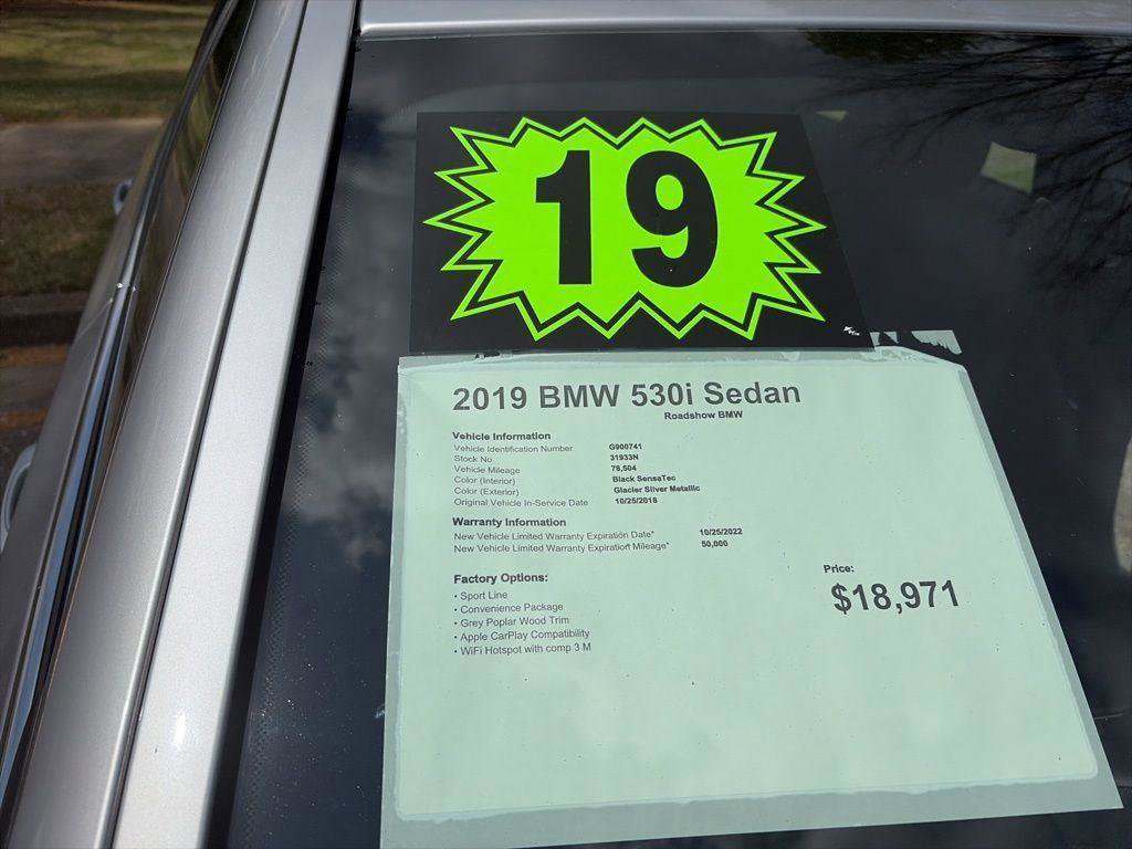 Used 2019 BMW 530i w/ Convenience Package RWD image 20