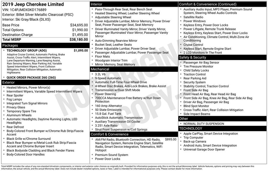 Used 2019 Jeep Cherokee Limited w/ Technology Group image 25