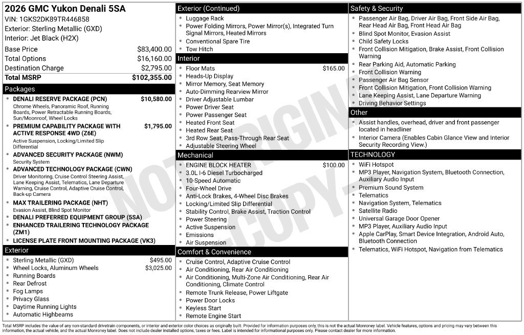 New 2026 GMC Yukon Denali w/ Denali Reserve Package AWD/4WD image 43