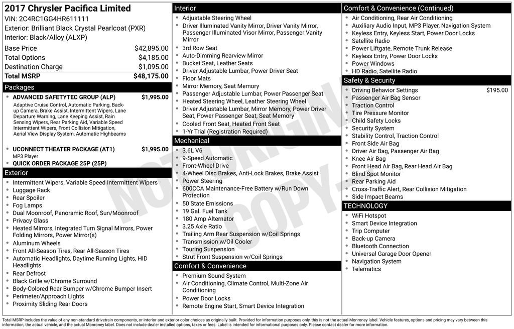 Used 2017 Chrysler Pacifica Limited w/ UConnect Theater Package image 35