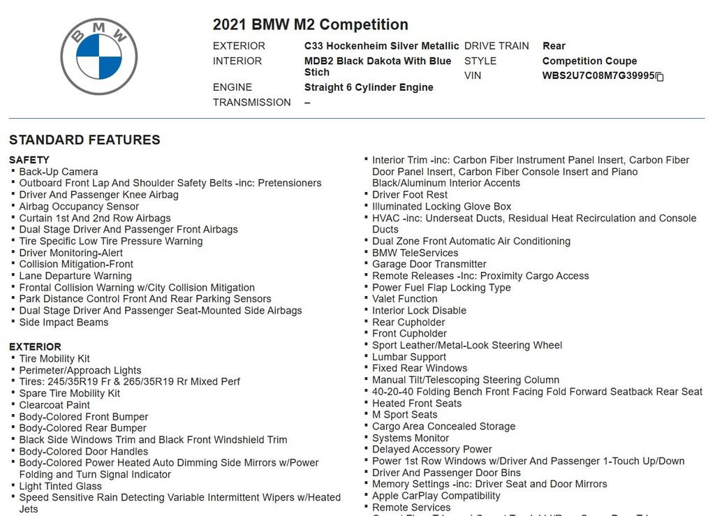 Used 2021 BMW M2 Competition RWD image 18