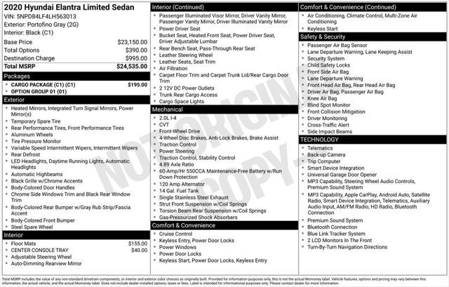Used 2020 Hyundai Elantra Limited w/ Cargo Package (C1) FWD image 2