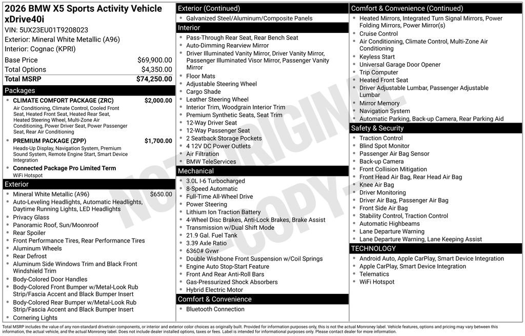New 2026 BMW X5 xDrive40i w/ Climate Comfort Package image 2