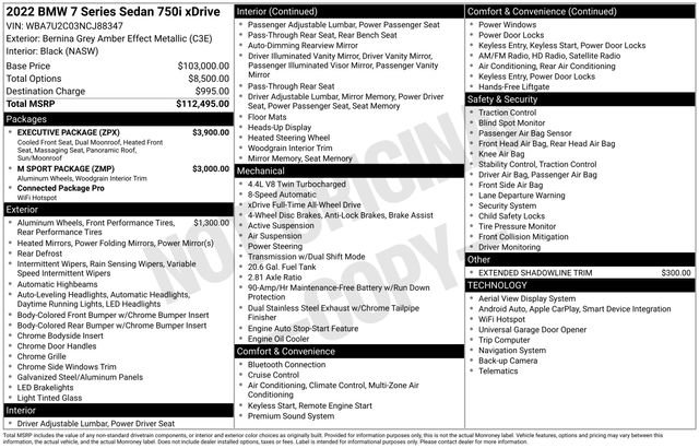 Used 2022 BMW 750i xDrive w/ Executive Package image 47