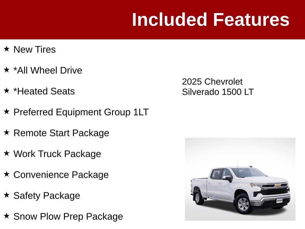 Used 2025 Chevrolet Silverado 1500 LT w/ Work Truck Package AWD/4WD image 3