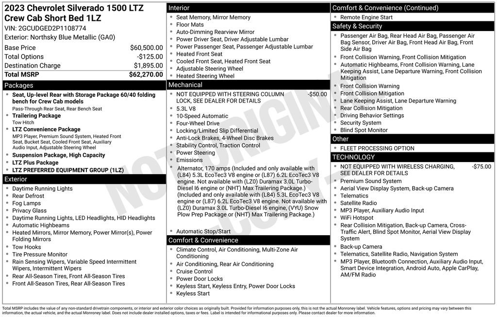 Used 2023 Chevrolet Silverado 1500 LTZ AWD/4WD image 10